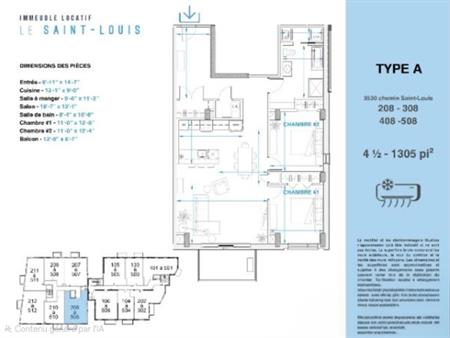 URGENT * 4 1/2 Ste-Foy * Grand et neuf appartement style condo