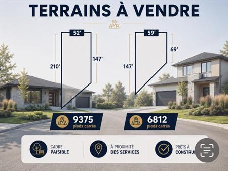 2 magnifiques terrains sur l'île Sainte-Thérèse